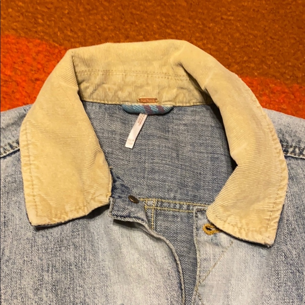 free people denim flannel patch jacket - Picture 4 of 6
